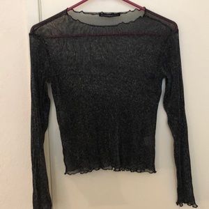 sheer brandy sparkle top